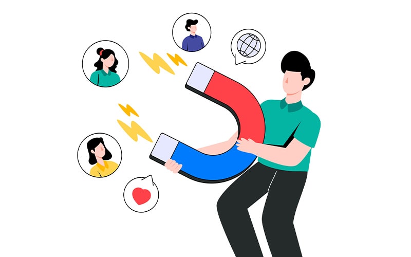 Customer attraction and lead generation concept